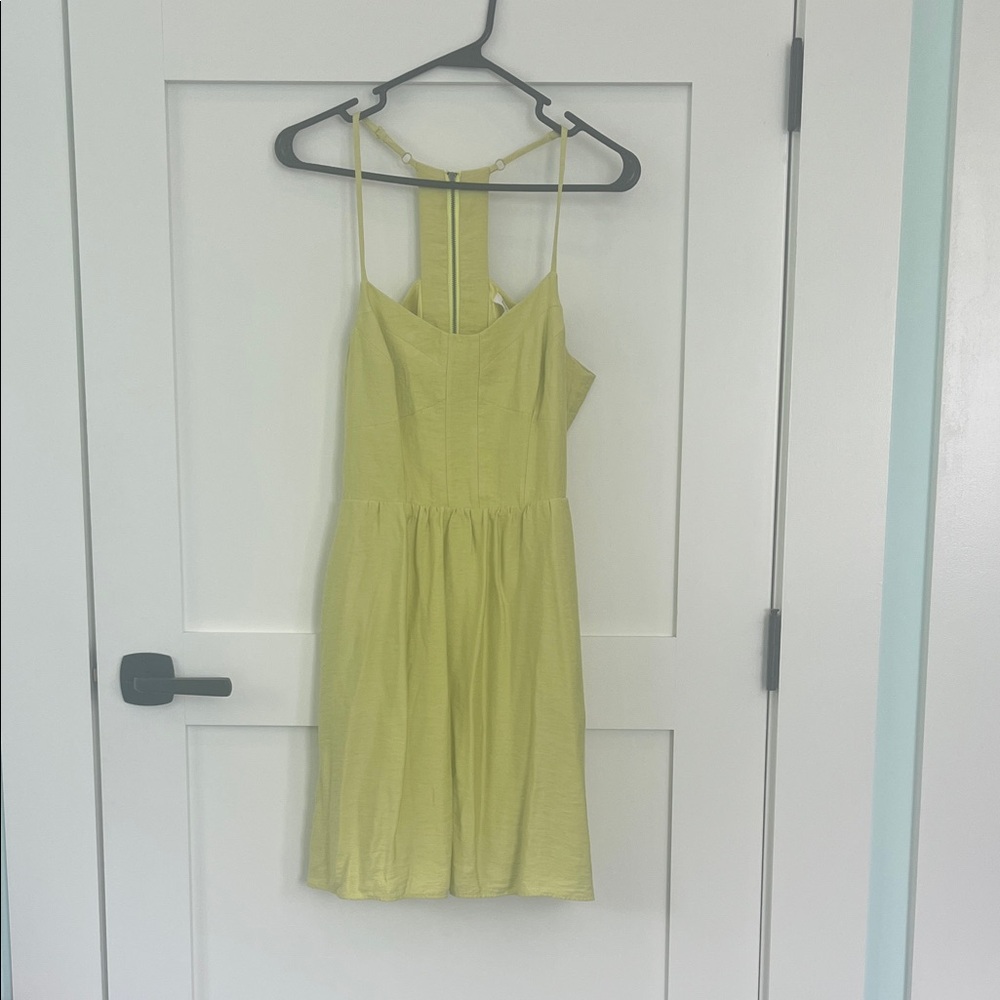 BCBGeneration Spaghetti Strap Lime Green Mini Dress